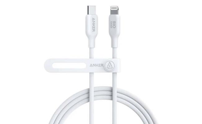 Anker 542 USB-C To Lightning Cable Bio-Based, 20,000-bend Lifespan, Up To 30W Fast Charging, For iPhone, iPad And more, 1.8M, White